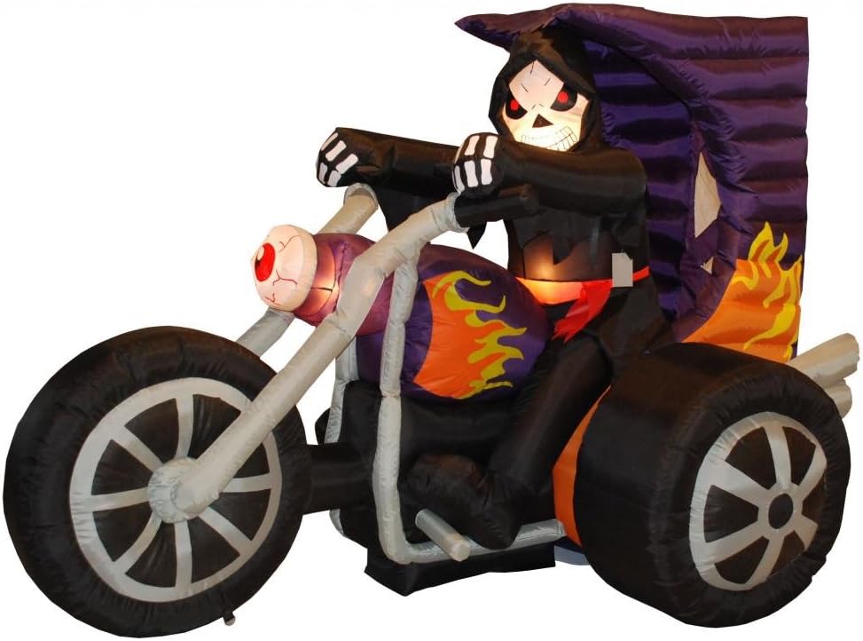 halloween inflatables grim reaper on motorcycle