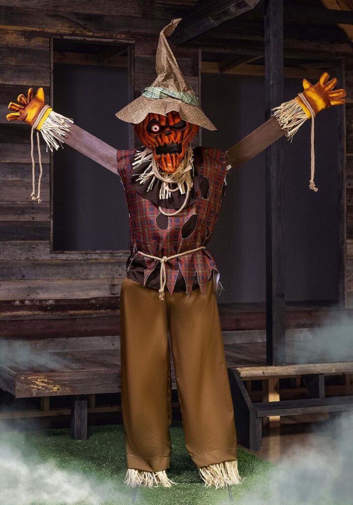 halloween animatronics pumpkin scarecrow
