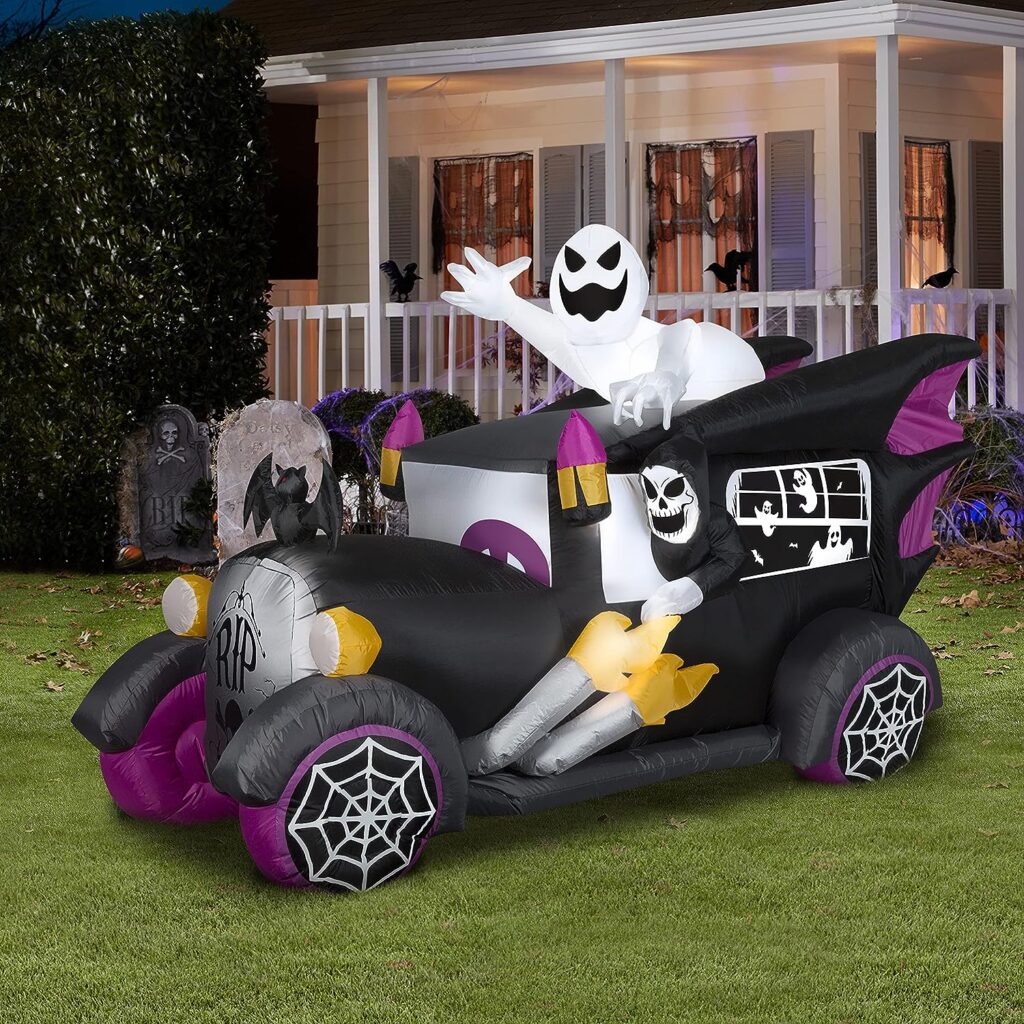 halloween inflatables hot rod vintage hearse